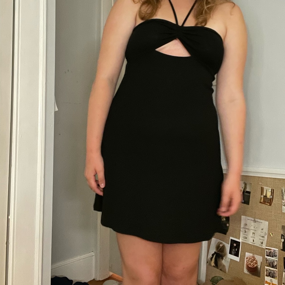 breezy h&m black mini dress